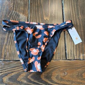 Shade & Shore Black and Orange Bikini Bottom